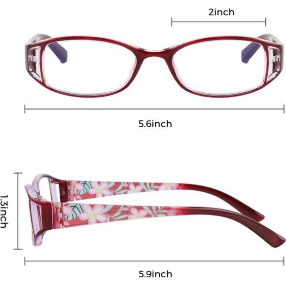 6 Pairs Reading Glasses X2.0 MAG Elegant Anti UV/Blue Light resin Matching Cases - Picture 2 of 7